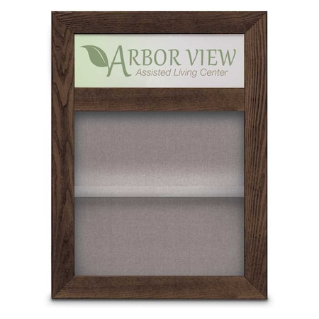Outdoor Enclosed Combo Board,48x36,Gold Frame/Blue & Forbo